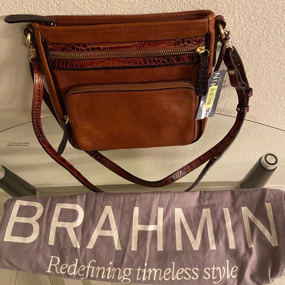 Brahmin Cleo Tri-Color Crossbody New